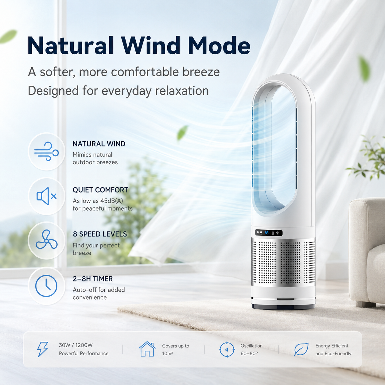 RILEN - Blattloser Turmventilator