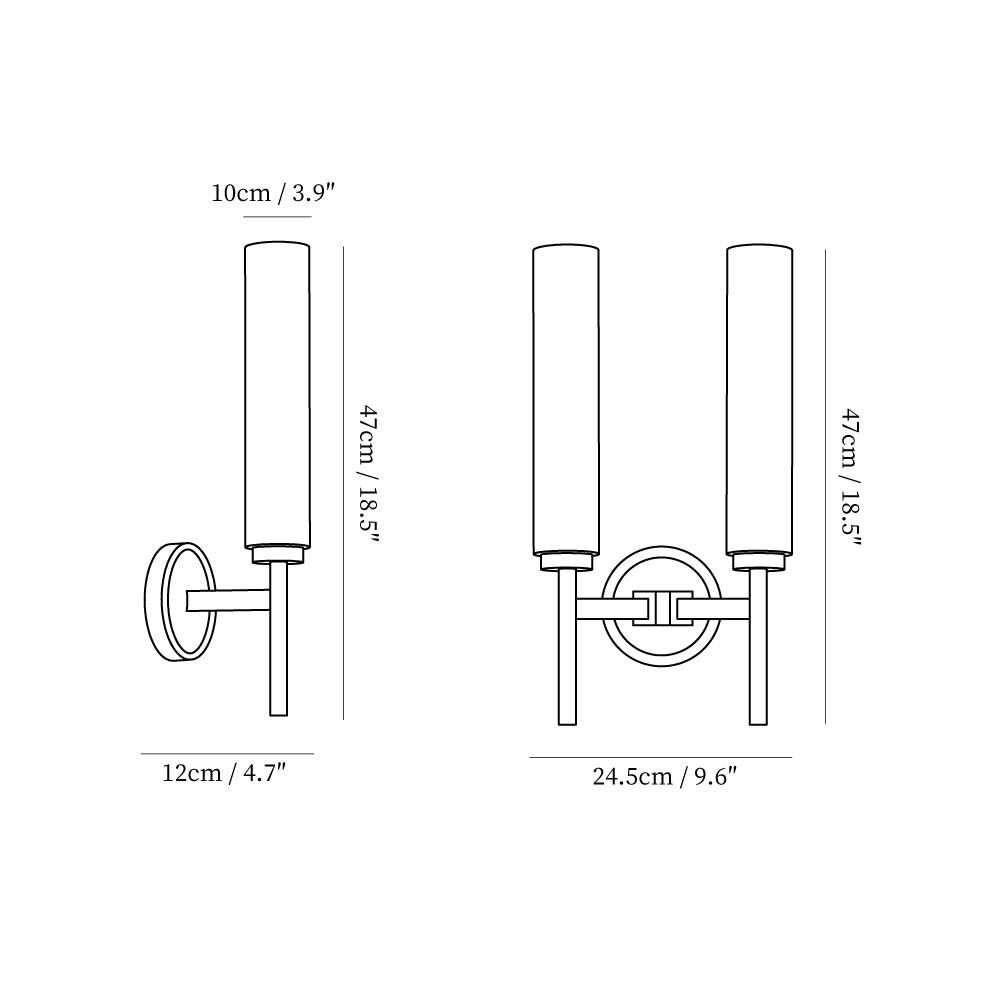 Zylindrische Wandleuchte Enuera