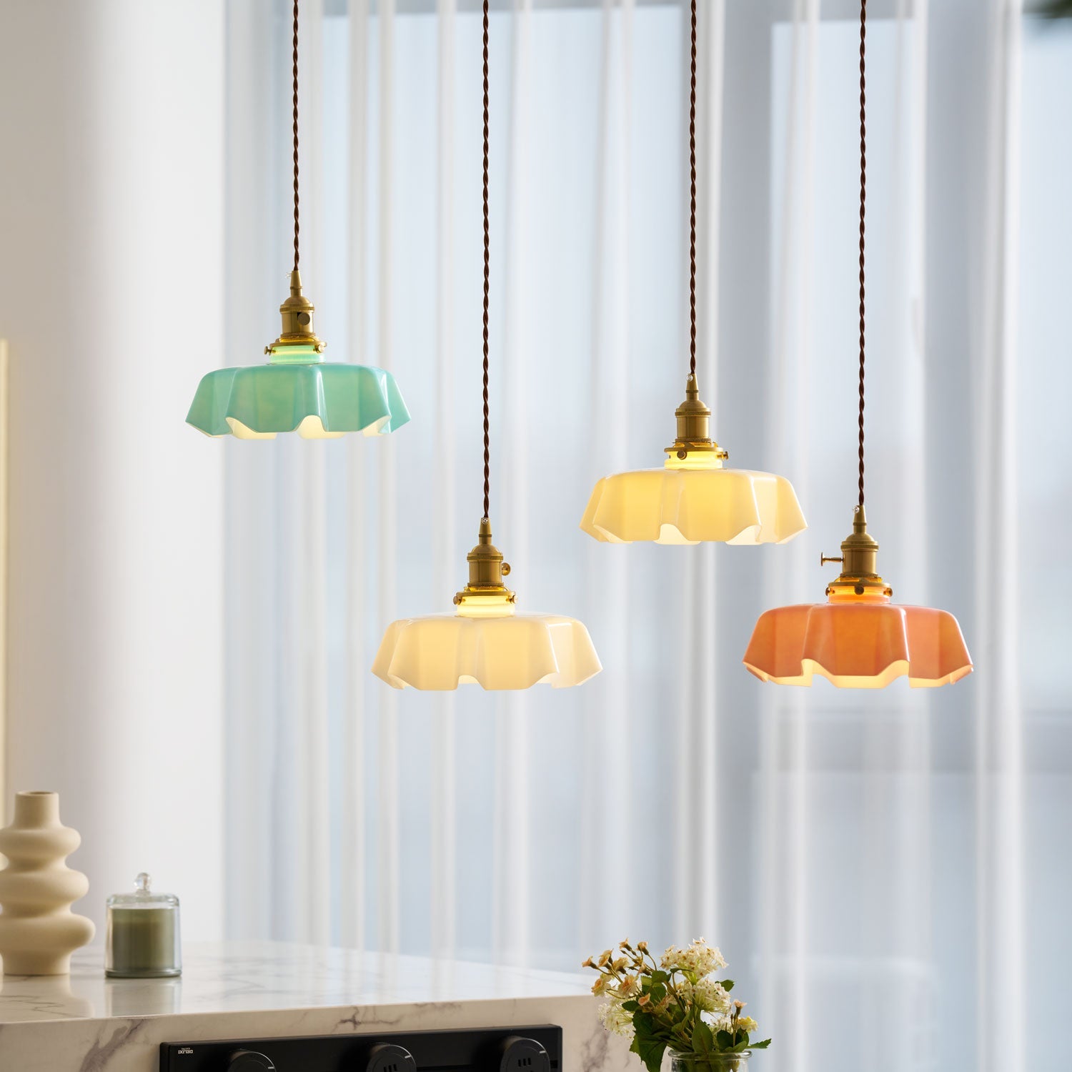 Vintage Pendelleuchte Serer
