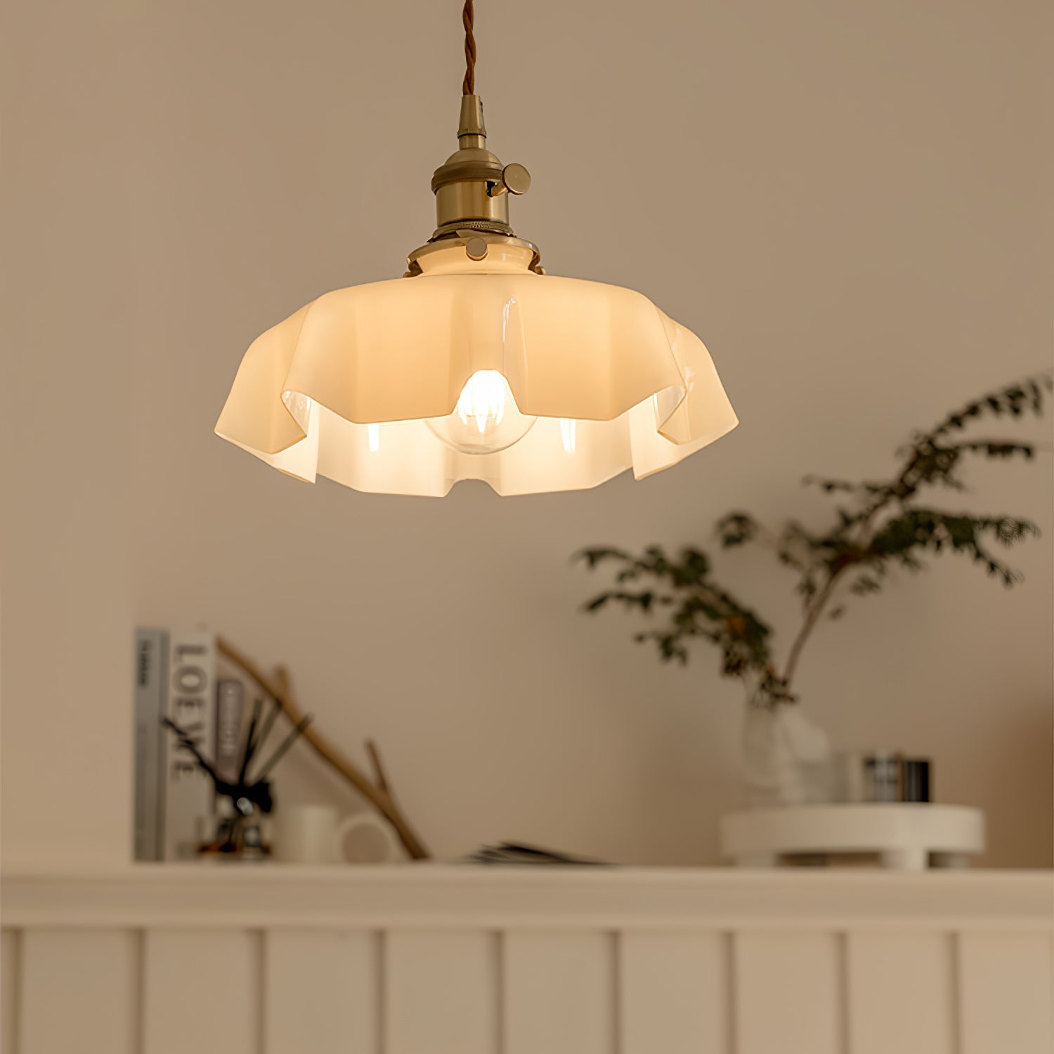 Vintage Pendelleuchte Serer