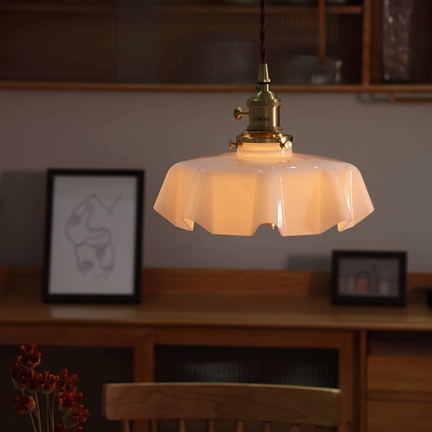 Vintage Pendelleuchte Serer