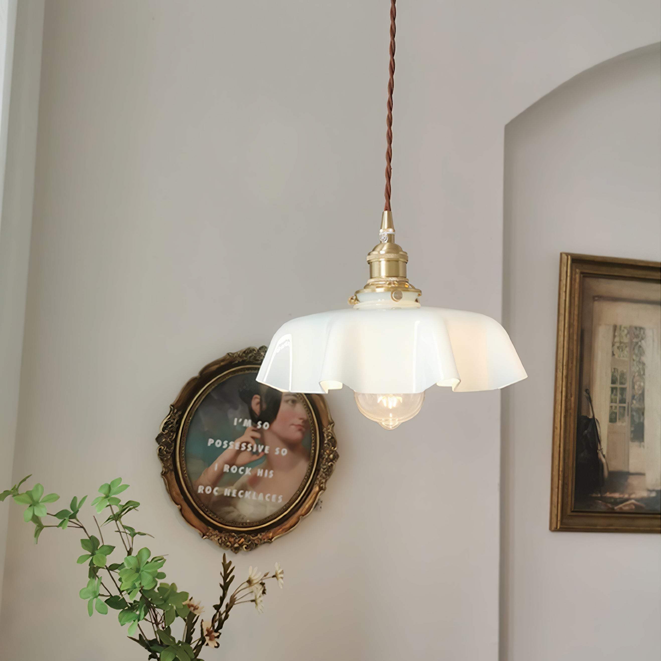 Vintage Pendelleuchte Serer