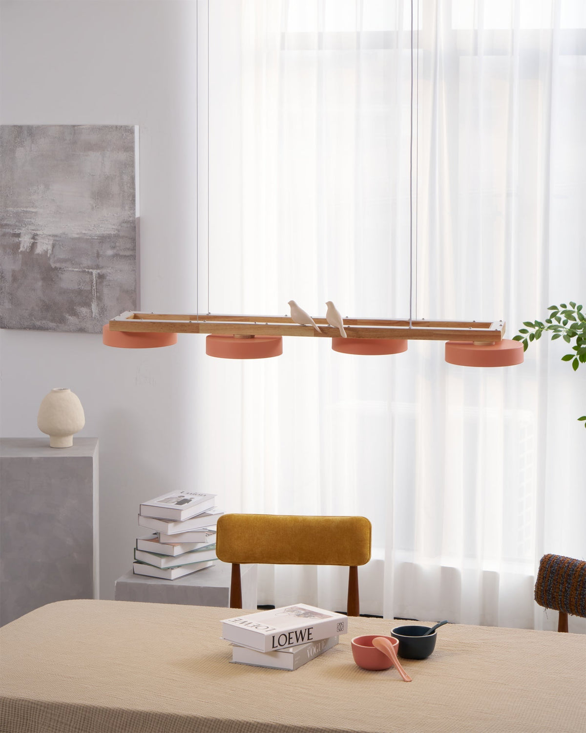 Linearer Kronleuchter Olievo