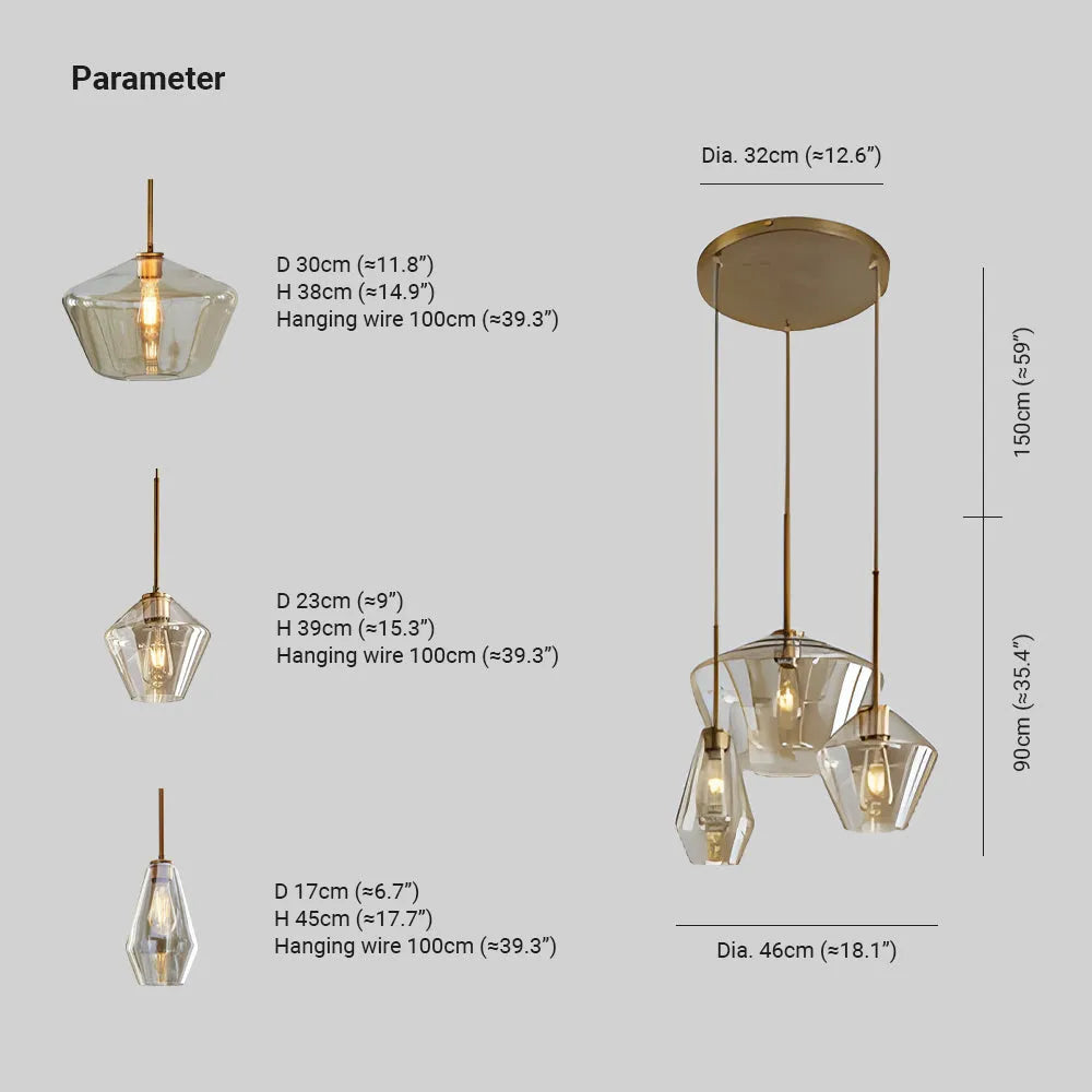 Facettierte Pendelleuchte Olilo