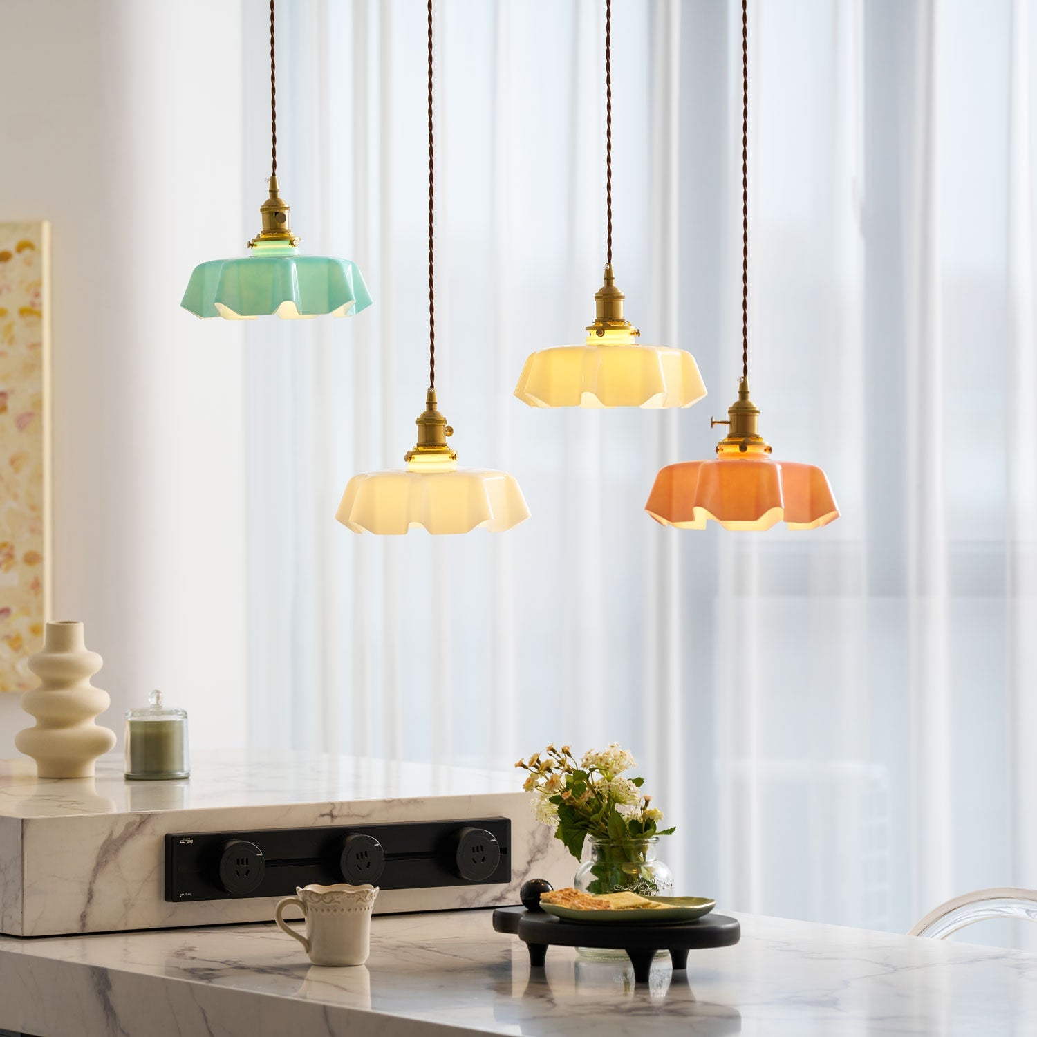 Vintage Pendelleuchte Serer