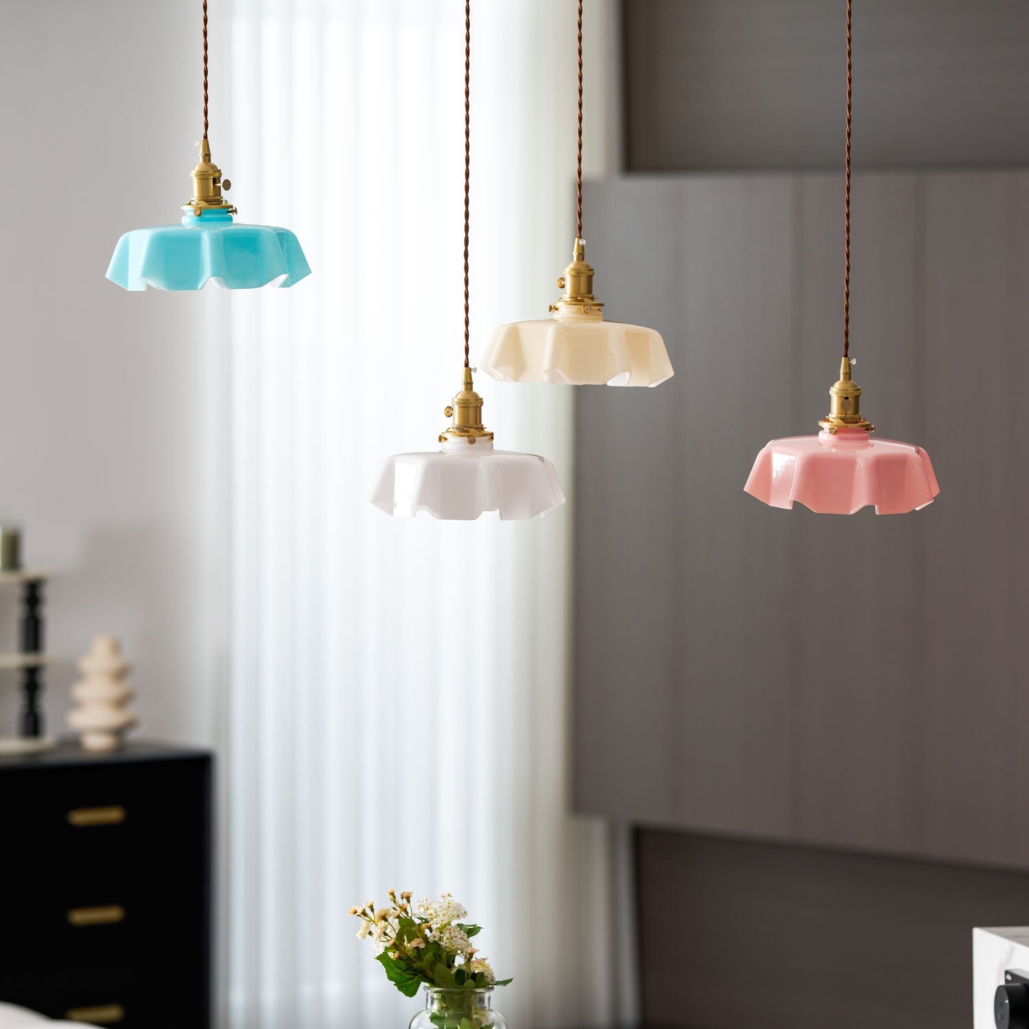 Vintage Pendelleuchte Serer