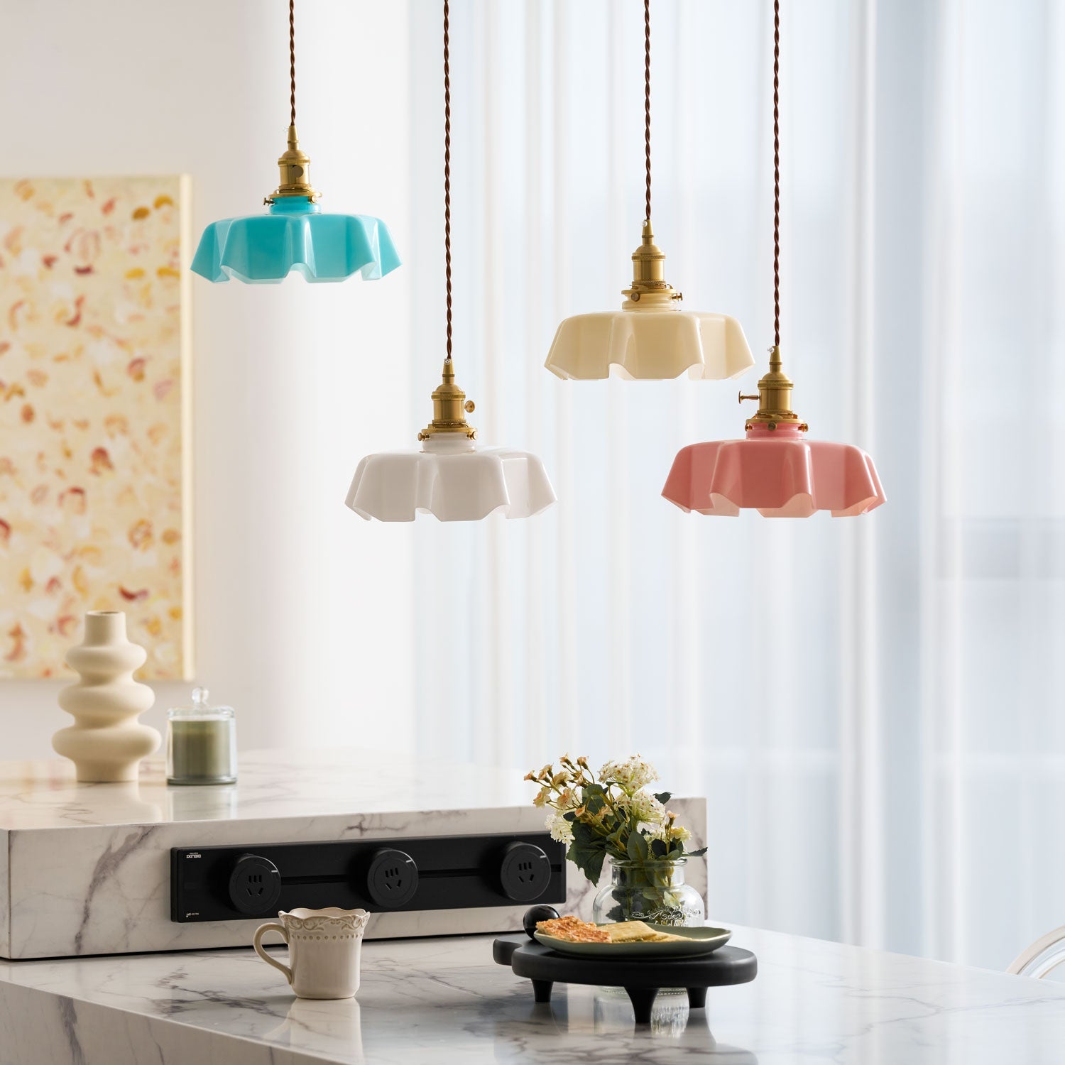 Vintage Pendelleuchte Serer