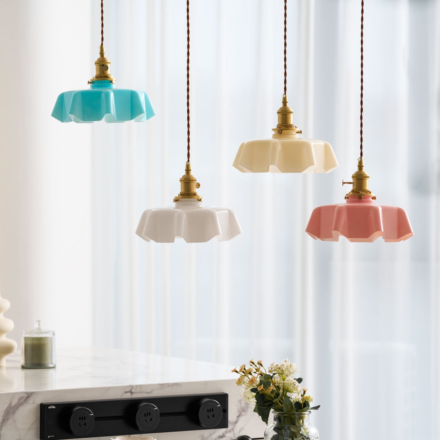 Vintage Pendelleuchte Serer