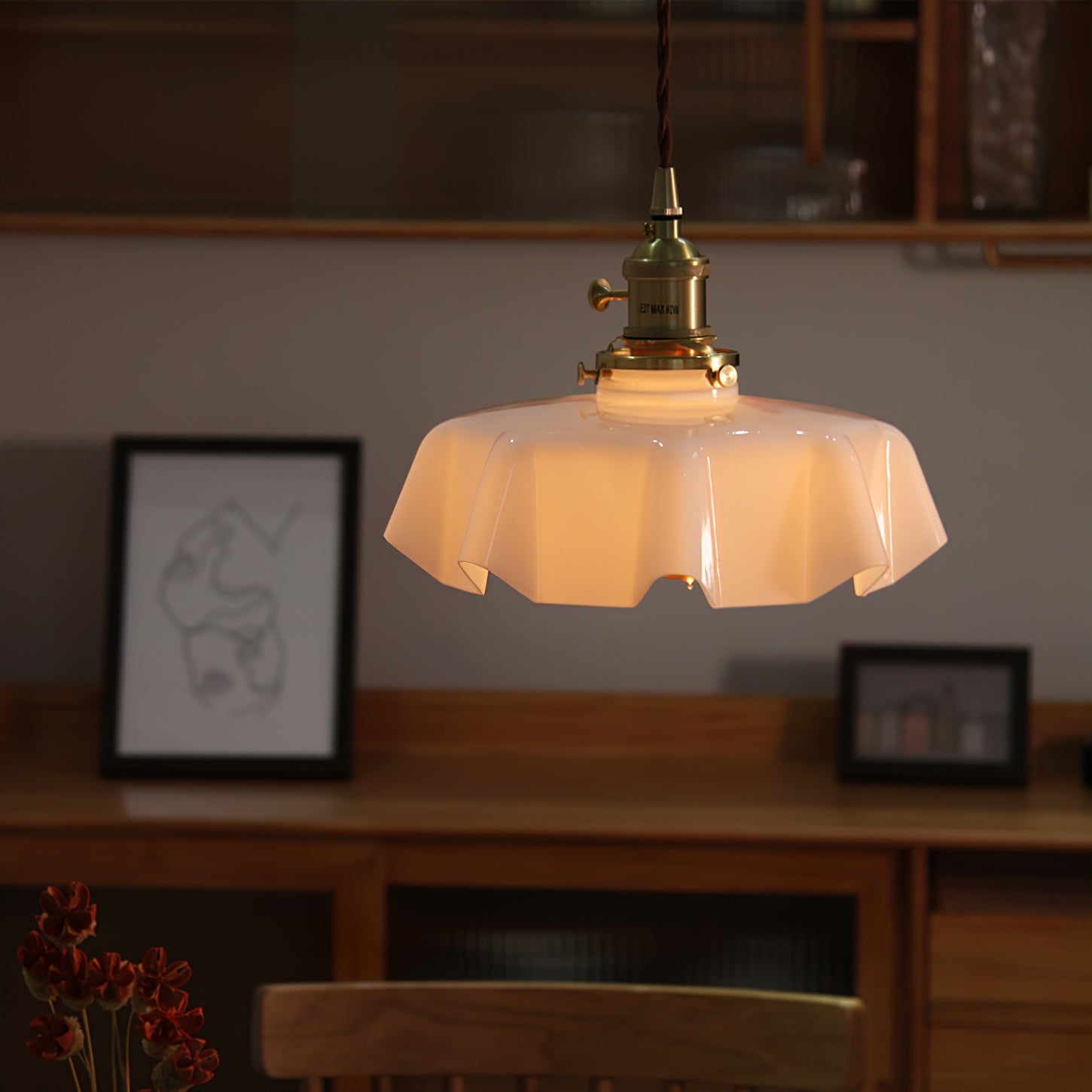Vintage Pendelleuchte Serer