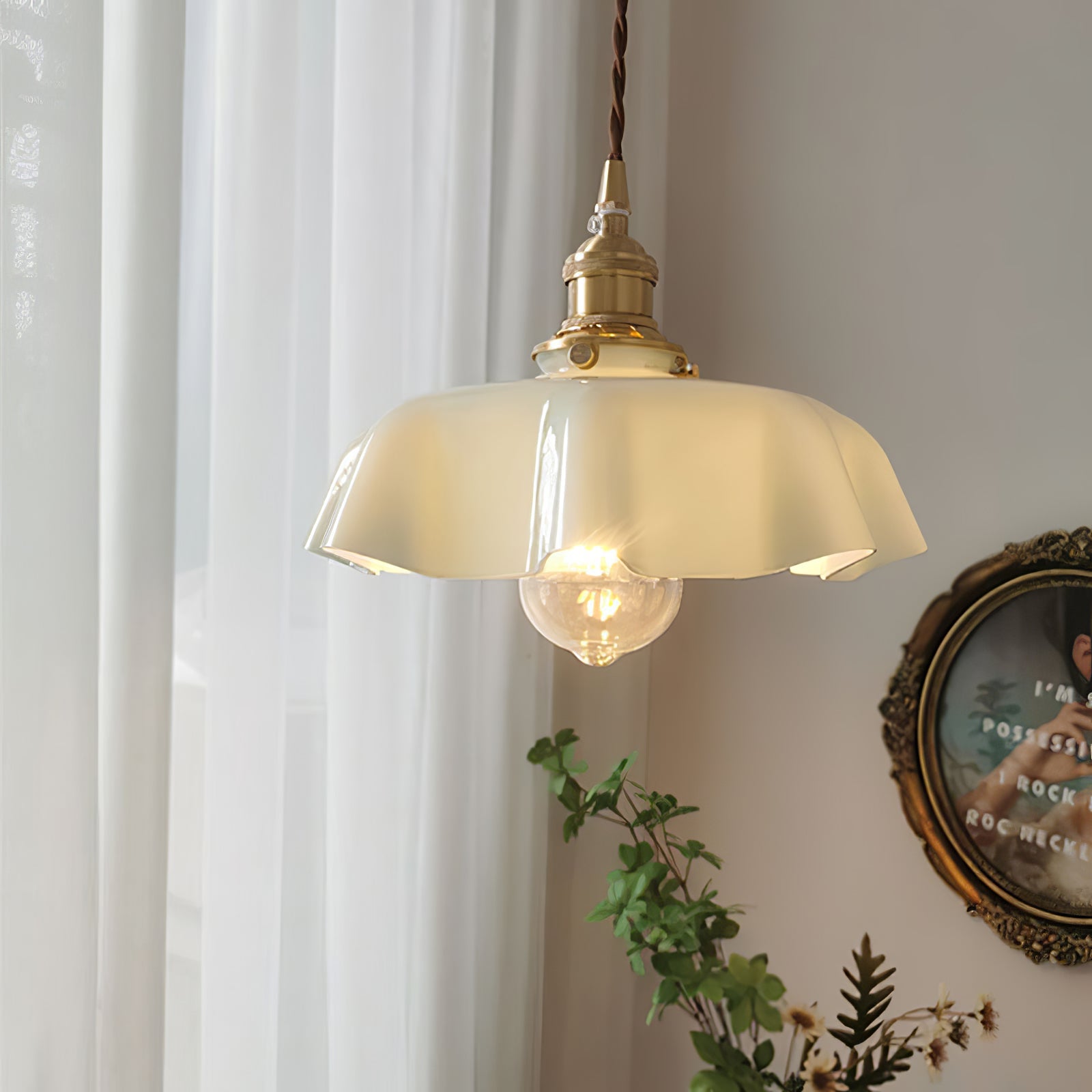 Vintage Pendelleuchte Serer